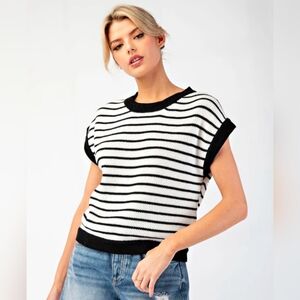 Black and White Striped Sweater